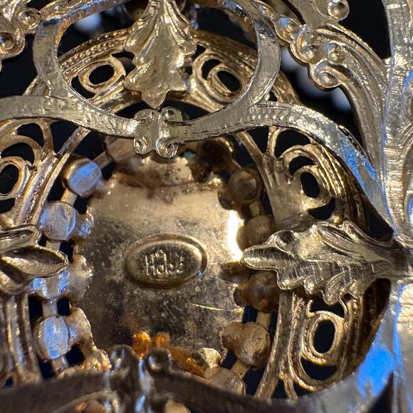 Vintage Hobe Double Strands Gold Tone Bohemian Statement Beaded Chain Necklace - Picture 9 of 9